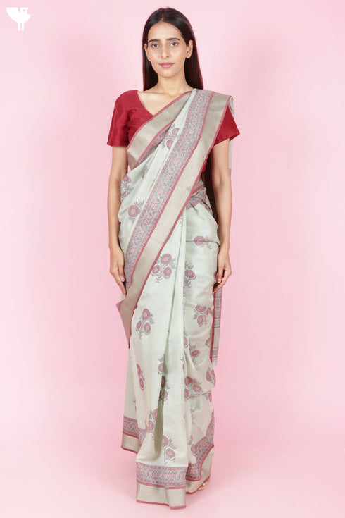 Maheshwari Saree In Block Print